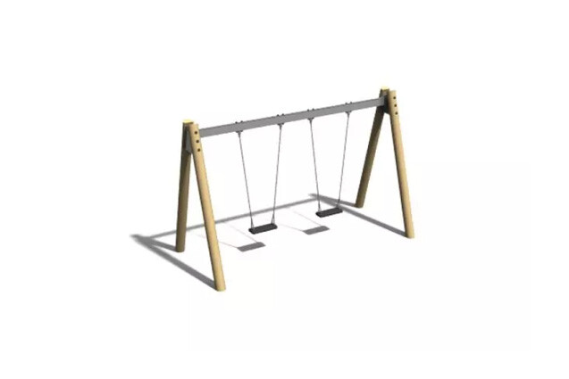 3D rendering af Swing - A-frame robinia and steel h 2.1m