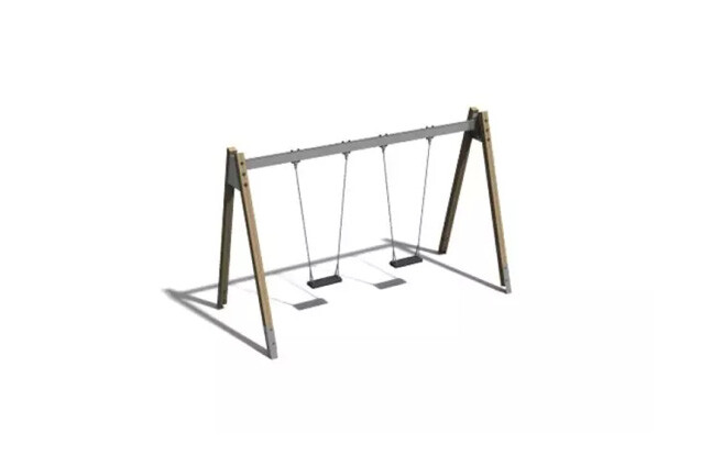 3D rendering af Swing - A-frame larch and steel h 2.1m