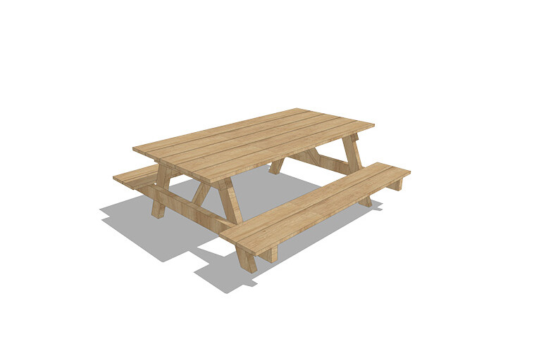 3D rendering af Outdoor furniture - A-table after school care