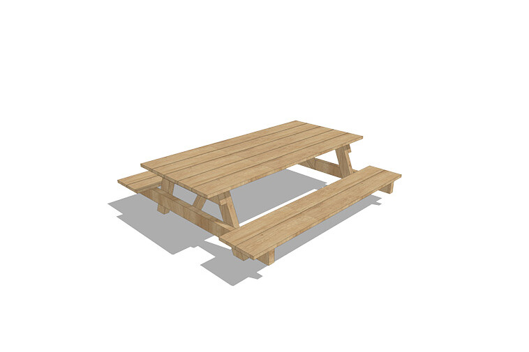 3D rendering af Outdoor furniture - A-table day-care
