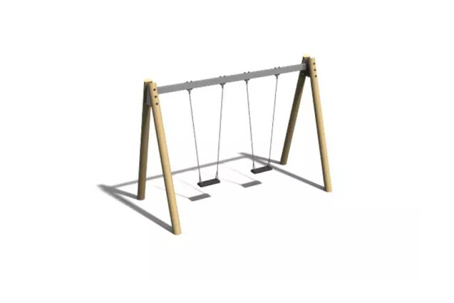 3D rendering af Swing - A-frame robinia and steel h 2.4m