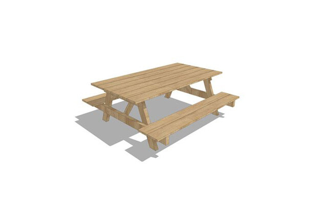 3D rendering af Outdoor furniture - A-table School