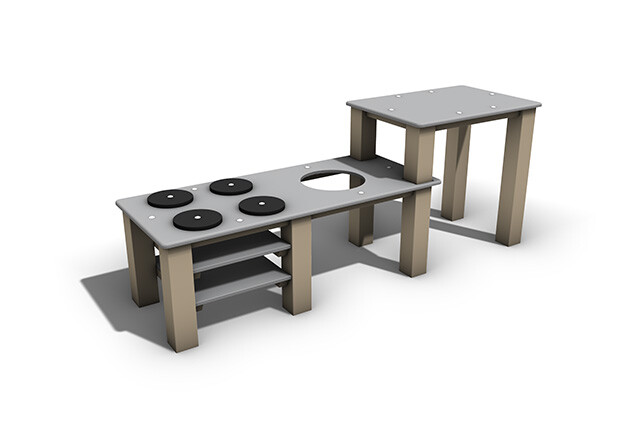 3D rendering af Outdoor furniture - outdoor kitchen l 2.1m