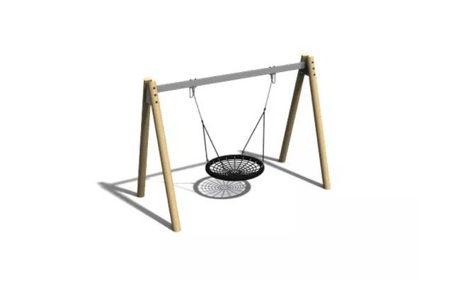 3D rendering af Swing - bird’s nest A-frame robinia and steel h 2.4m