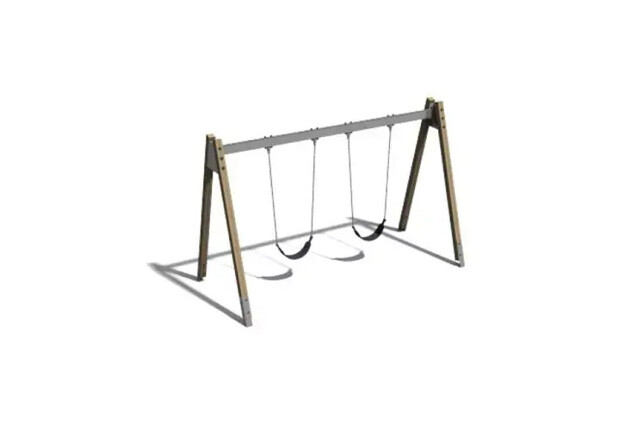 3D rendering af Swing - saddle A-frame larch and steel h 2.1m