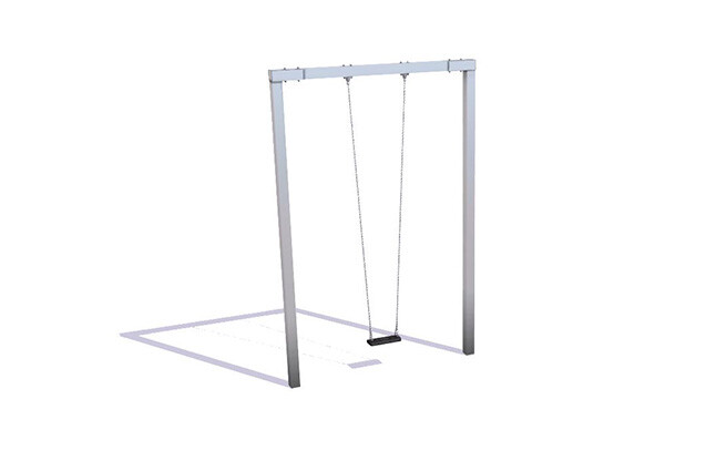 3D rendering af Swing – stainless steel h 4m
