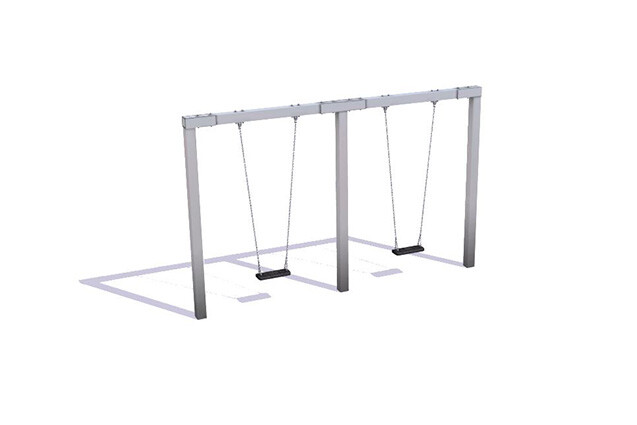 3D rendering af Swing – Stainless steel double h 2.5m