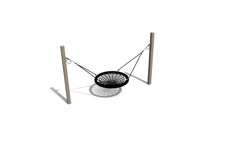 3D rendering af Swing - bird's nest oak 1 seat Ø 1.2m