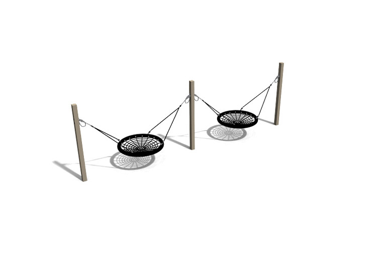 3D rendering af Swing - bird’s nest oak 2 seats Ø 1.2m