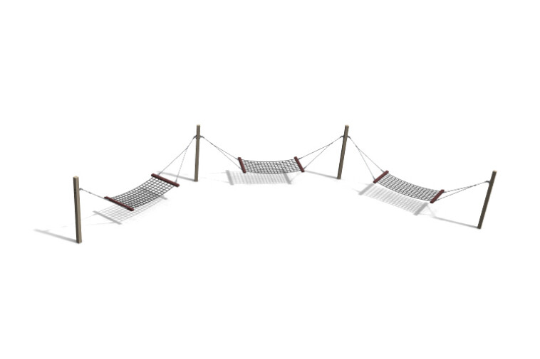 3D rendering af Swing - hammock triple oak h 1.6m