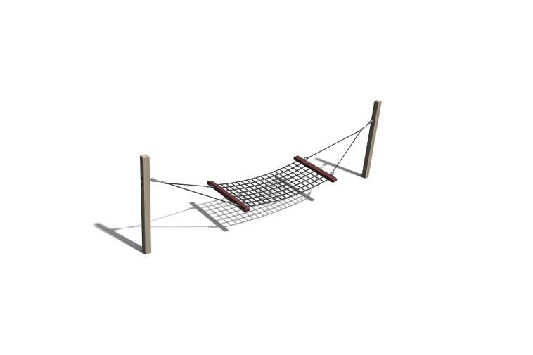 3D rendering af Swing - hammock single oak h 1.25m
