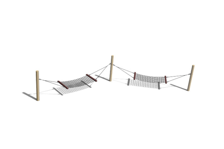3D rendering af Swing - hammock double robinia h 1.25m