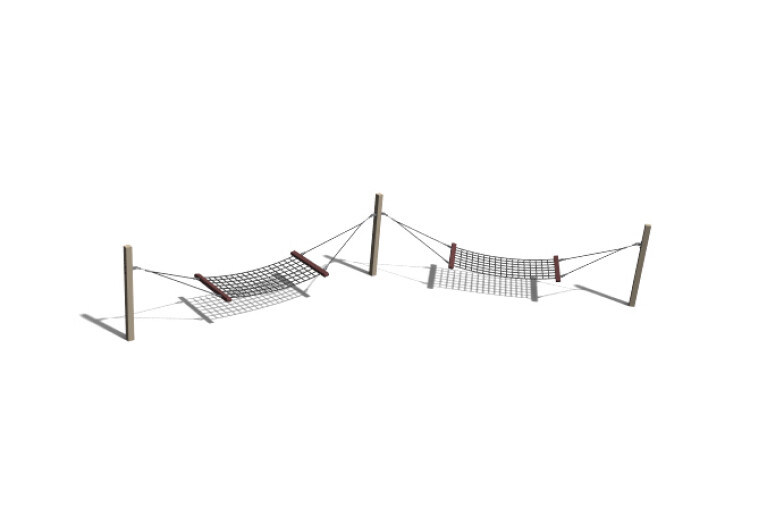 3D rendering af Swing - hammock double oak wood h 1.25m