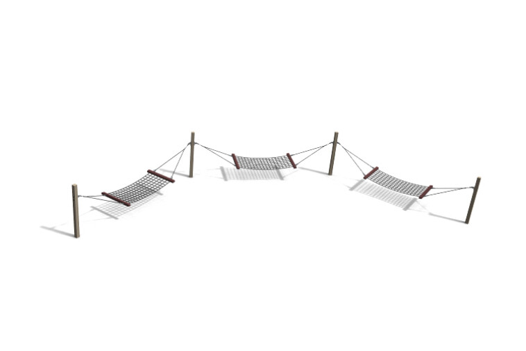 3D rendering af Swing - hammock triple oak h 1.25m