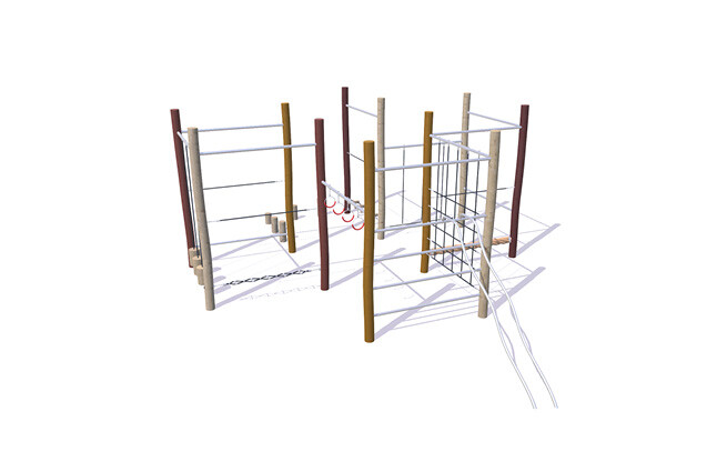 3D rendering af Obstacle course - package 26