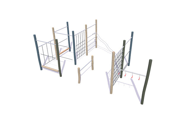 3D rendering af Obstacle course - package 30