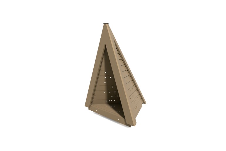 3D rendering af Playhouse - mini teepee w opening and lightning holes in two sides