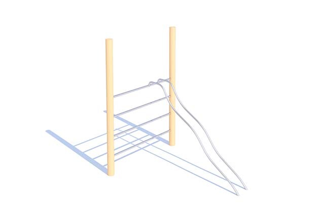 3D rendering af Obstacle course - climbing bars w sliding poles