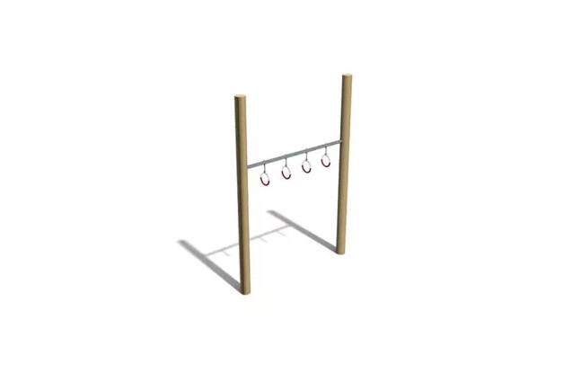 3D rendering af Obstacle course - monkey bar w rings h 3m and w 2m
