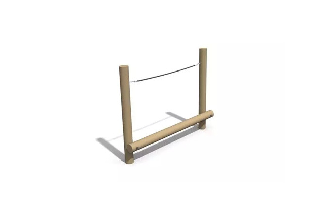 3D rendering af Obstacle course - balance beam w rope h 1.7m and w 2m