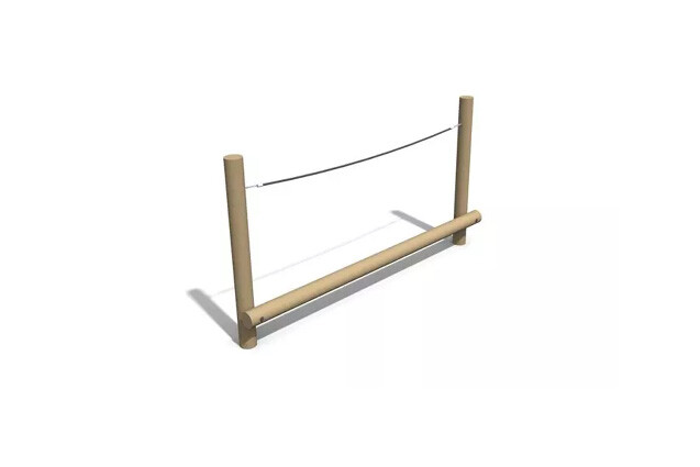 3D rendering af Obstacle course - balance beam w rope h 1.7m and w 3m