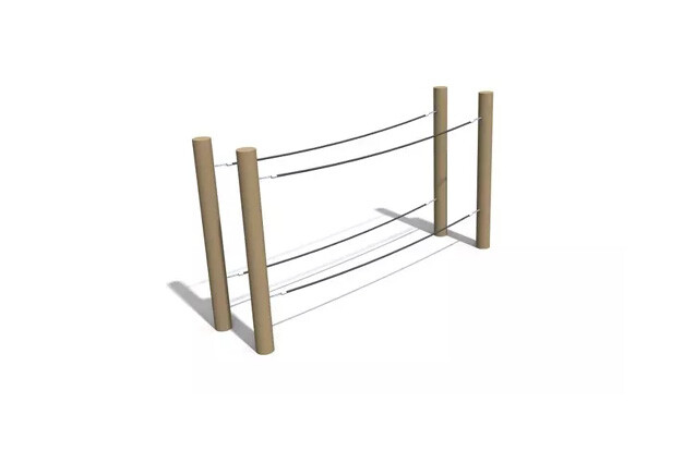 3D rendering af Obstacle course - double balance rope 3m