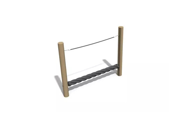 3D rendering af Obstacle course - balance hawser w rope h 1.7m and w 2m