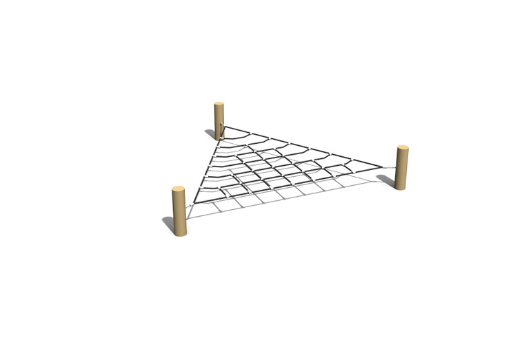 3D rendering af Obstacle course - triangular horizontal climbing net robinia