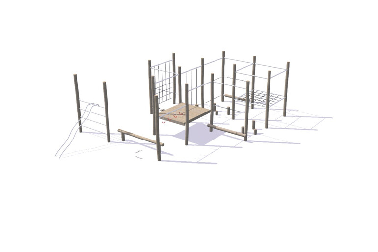 3D rendering af Obstacle course - package 10