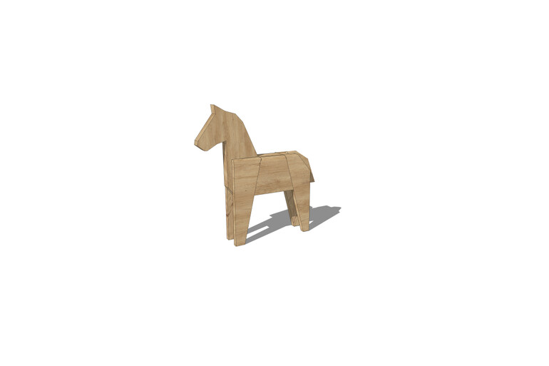 3D rendering af Play sculpture - horse
