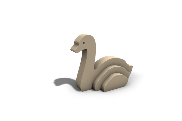 3D rendering af Play sculpture - swan