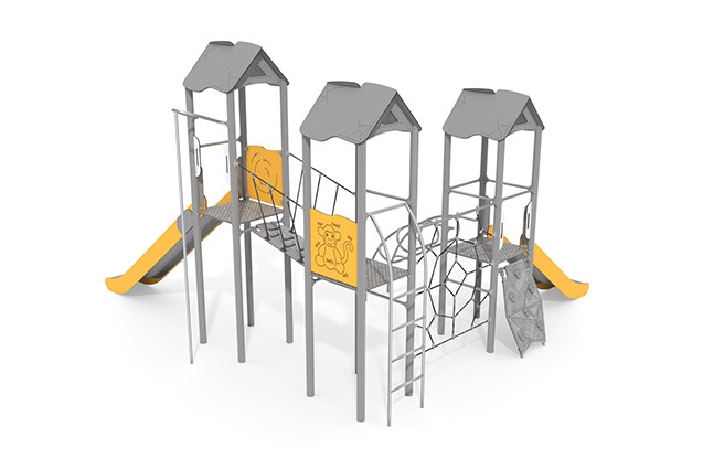Play tower - Active triple tower climbing net
