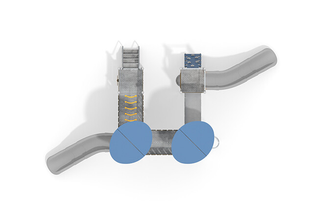 Play tower - Aquarius INOX quadruple tower slides