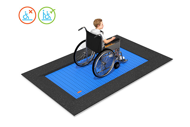 Trampoline - wheelchair accessible with access ramps