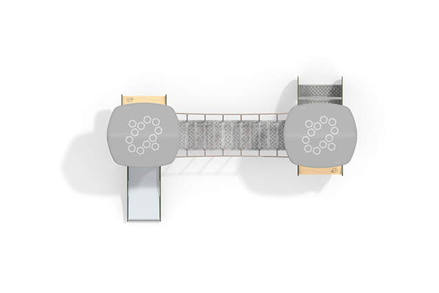 Play tower - Mini double tower suspension bridge
