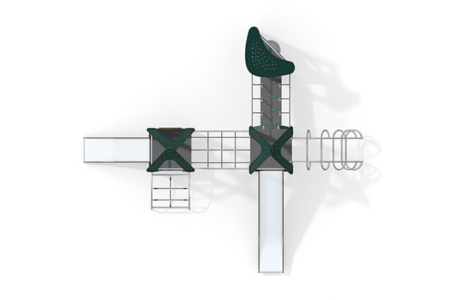 Play tower - ECO triple tower climbing ladders green