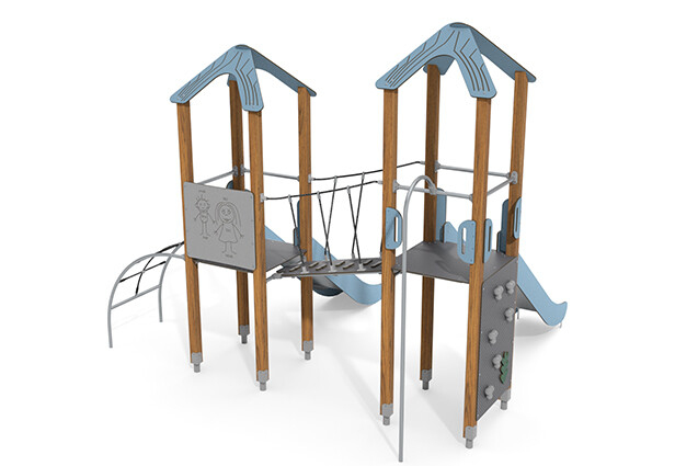 Play tower - ECO double tower two slides blue