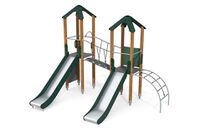 Play tower - ECO double tower two slides green