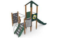 Play tower - ECO double tower climbing wall green