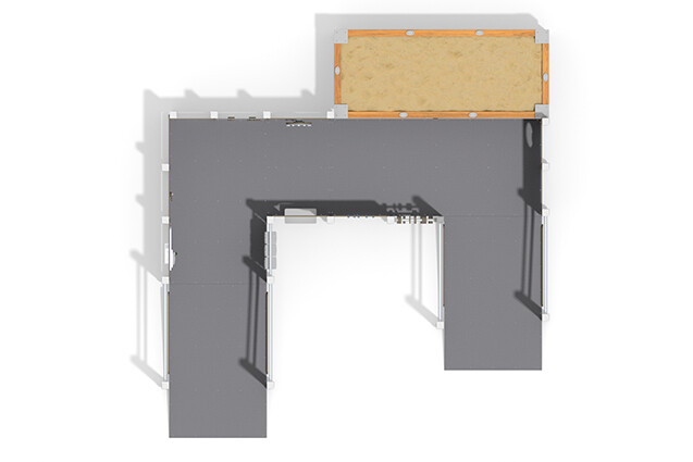 Play tower - ECO play environment with wheelchair ramp blue