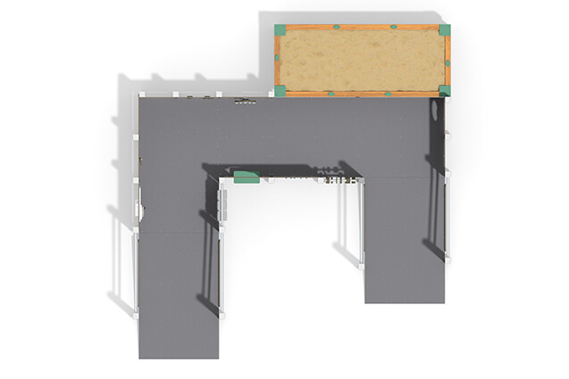 Play tower - ECO play environment with wheelchair ramp green