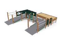 Play tower - ECO play environment with wheelchair ramp green