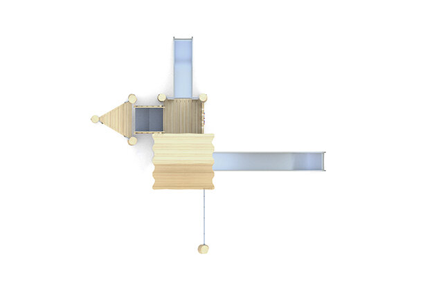 Play tower - robinia with two slides