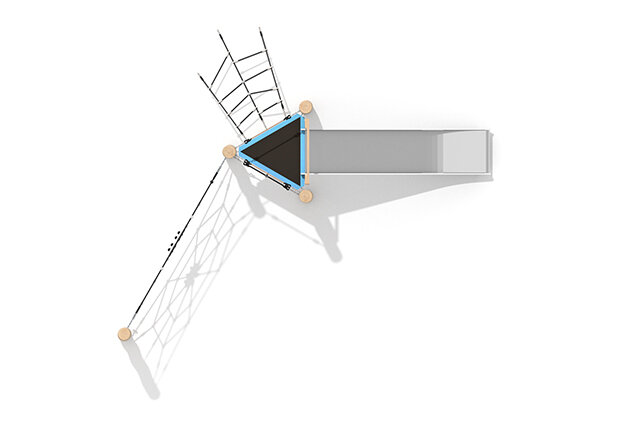 Play tower - Robinia Scandic tower with slide and spider web climbing net