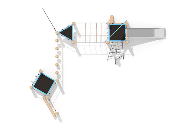 Play tower - Robinia Scandic triple tower with balance course