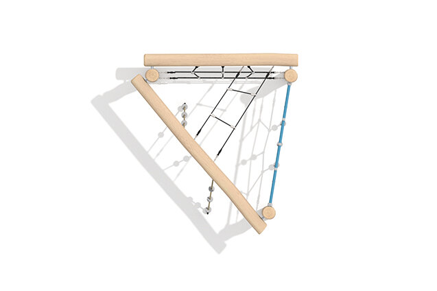 Climbing structure - Robinia Scandic three-sided with inclined climbing nets