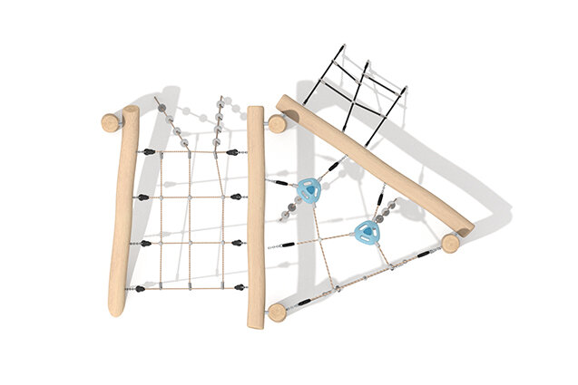 Climbing structure - Robinia Scandic five climbing routes for active play