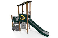 Play tower - ECO single tower platform rope tunnel green