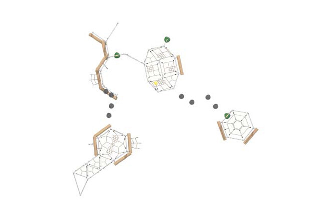 Climbing structure - climbing course 1 stainless steel robinia