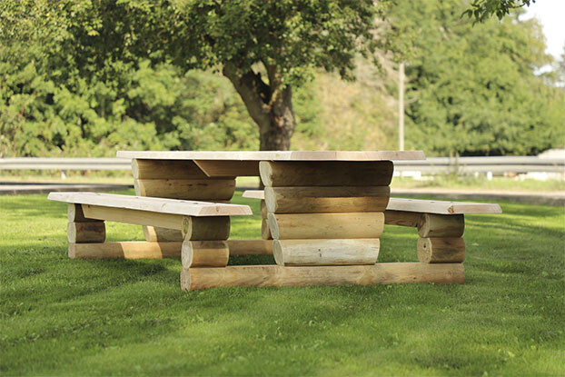 Foto af Outdoor furniture - Viking table-bench set larch